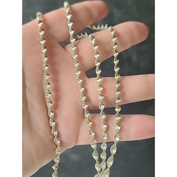Italy 925 Sterling Silver Twisted Chain Necklace Vintage - Picture 3 of 10